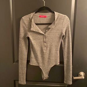 Philanthropy grey ribbed bodysuit size small